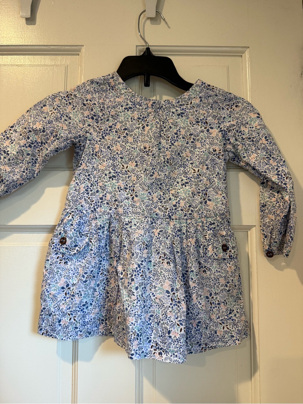 Jacadi Blue and Pink Floral Girls Dress